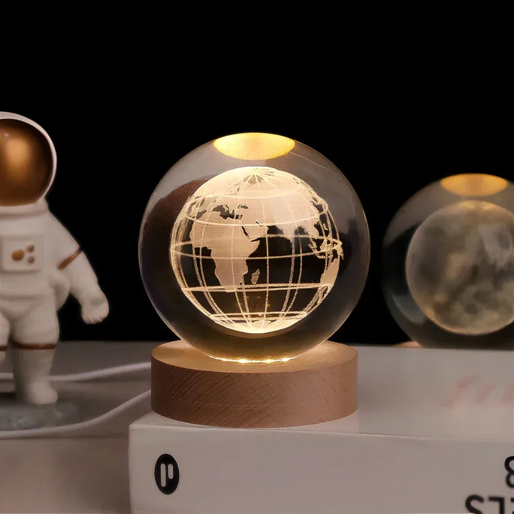 3D Engraved Crystal Sphere – Home Décor, Gift