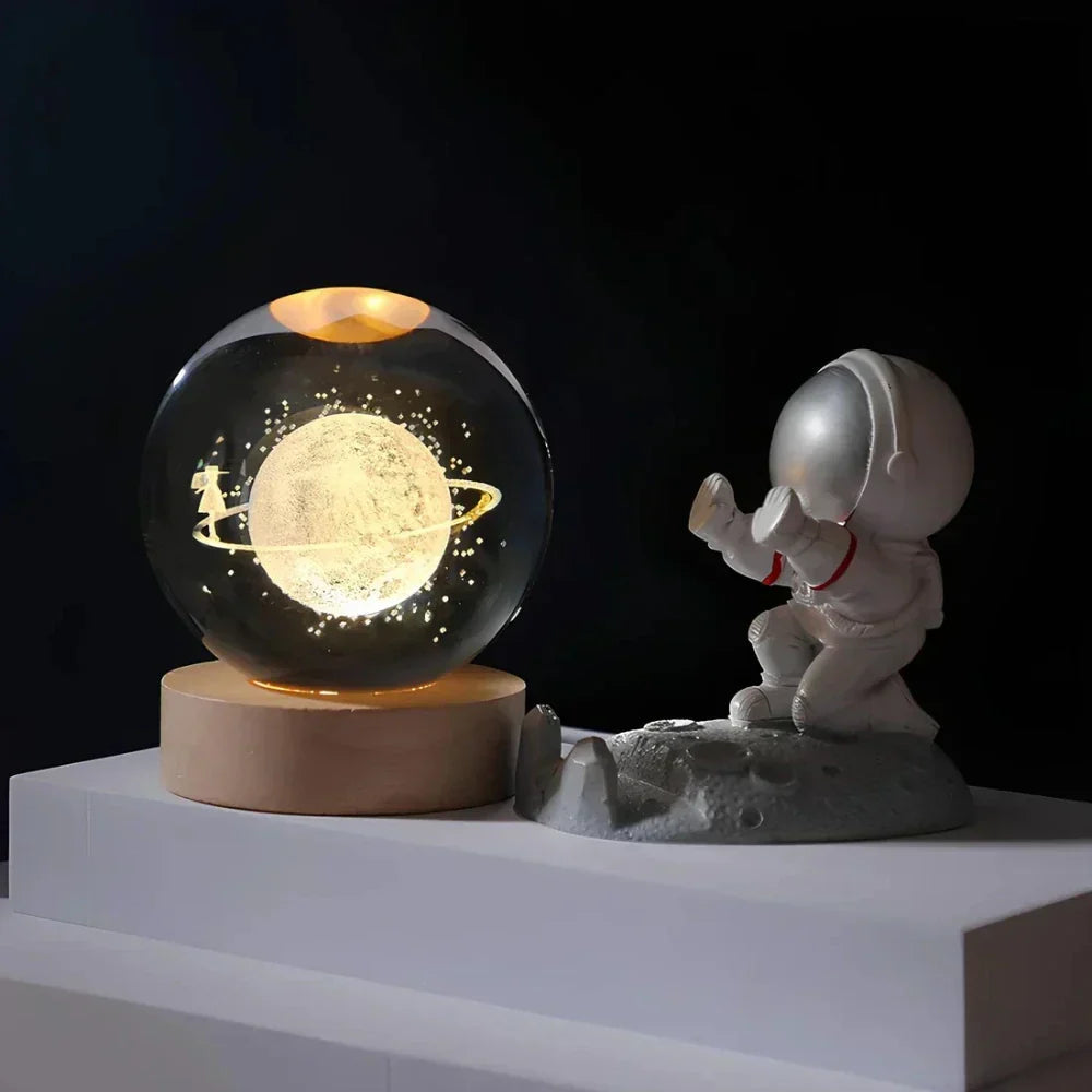 3D Engraved Crystal Sphere – Home Décor, Gift