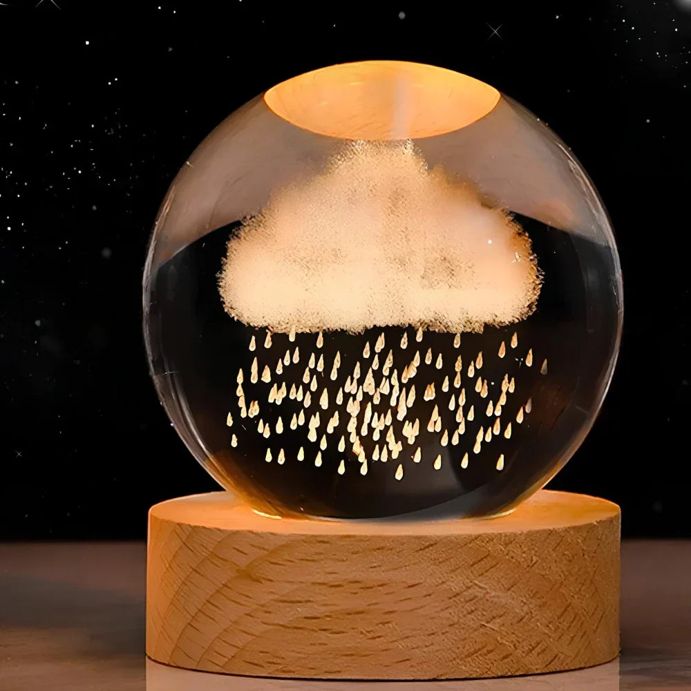 3D Engraved Crystal Sphere – Home Décor, Gift