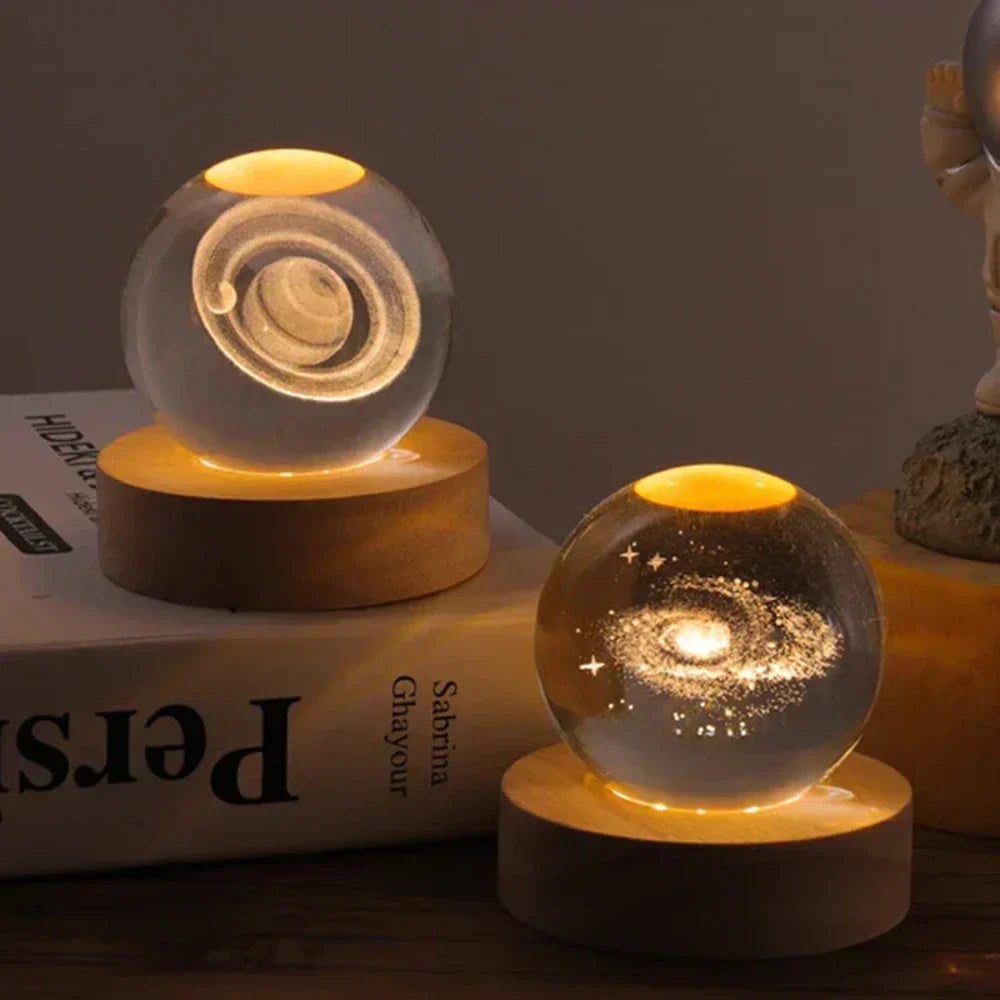 3D Engraved Crystal Sphere – Home Décor, Gift