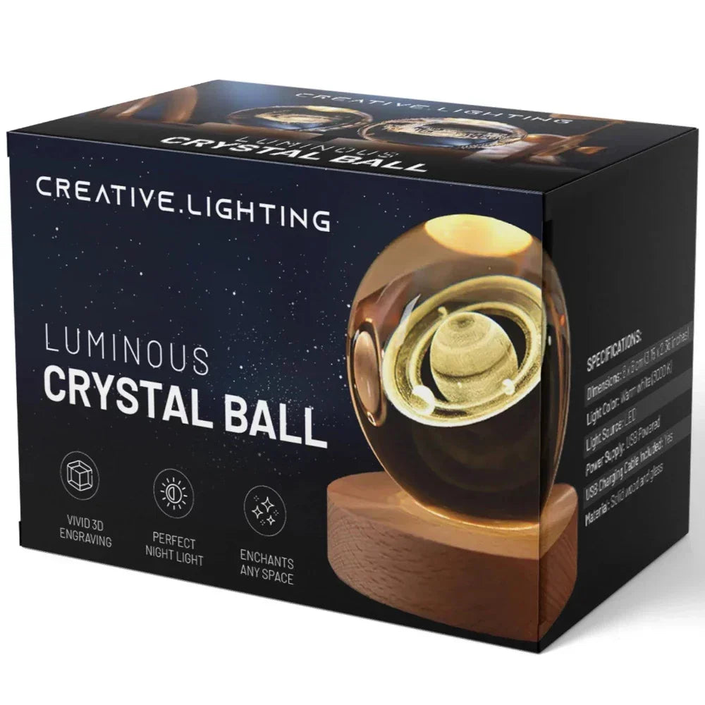 3D Engraved Crystal Sphere – Home Décor, Gift