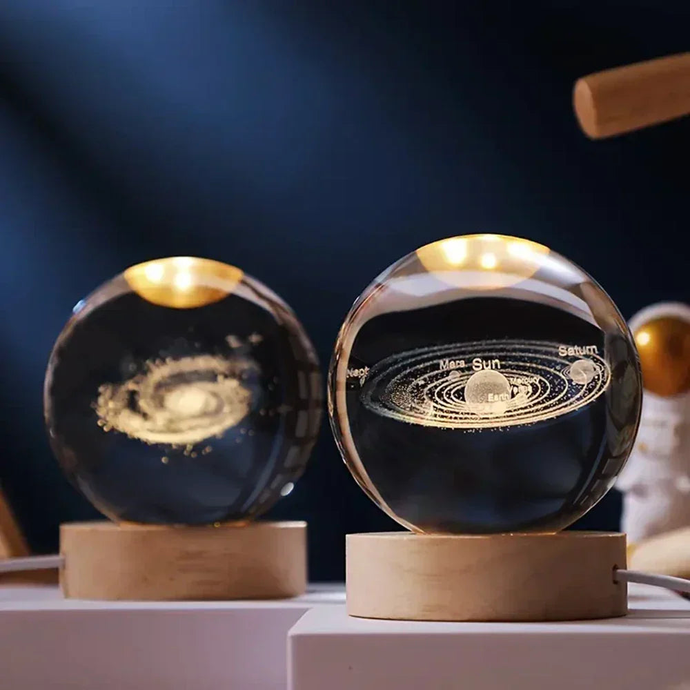 3D Engraved Crystal Sphere – Home Décor, Gift