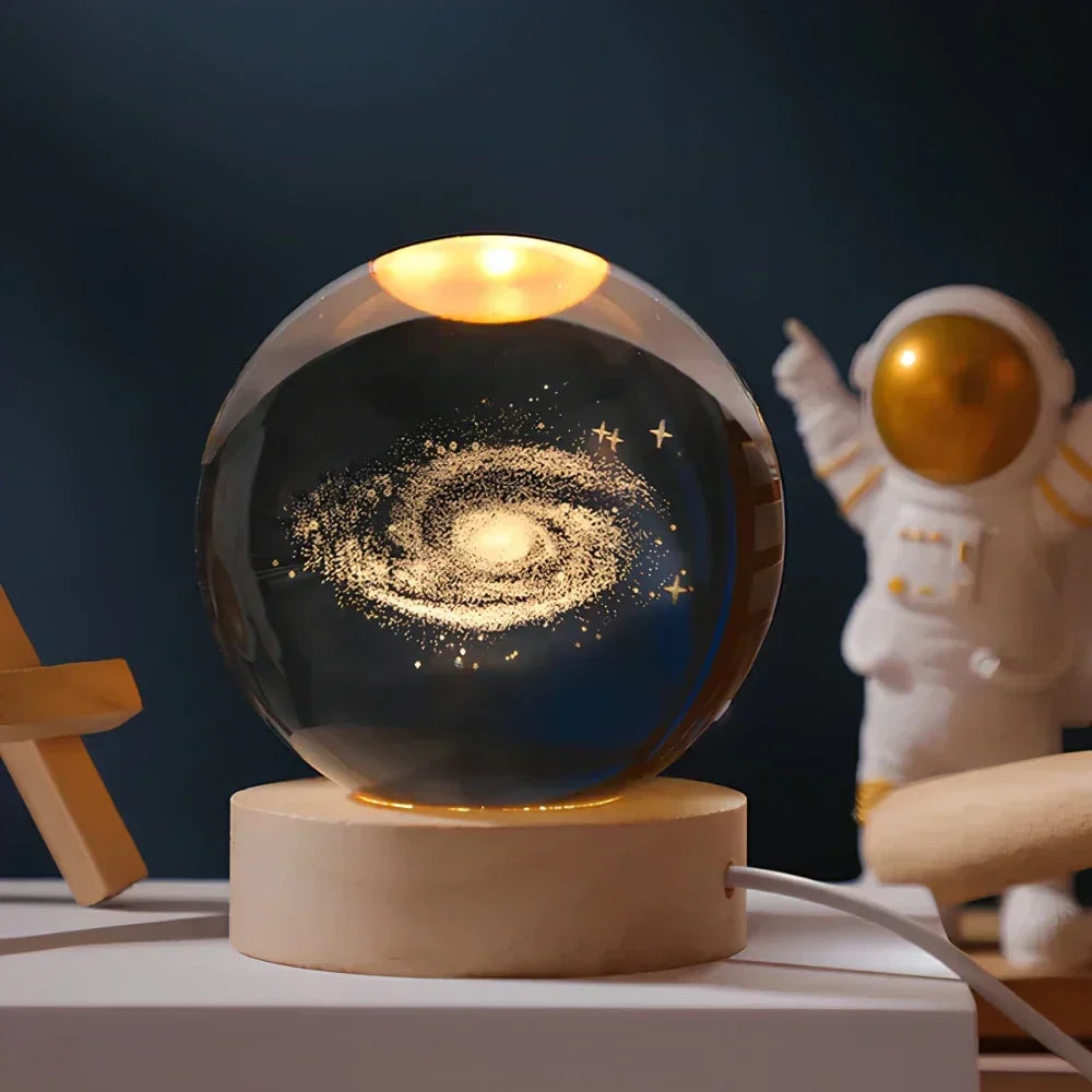 3D Engraved Crystal Sphere – Home Décor, Gift
