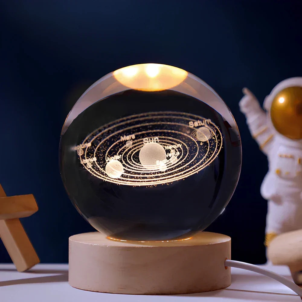 3D Engraved Crystal Sphere – Home Décor, Gift