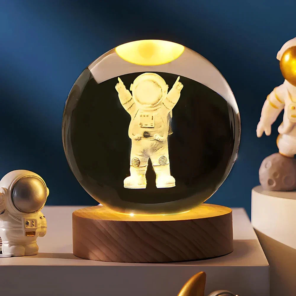 3D Engraved Crystal Sphere – Home Décor, Gift