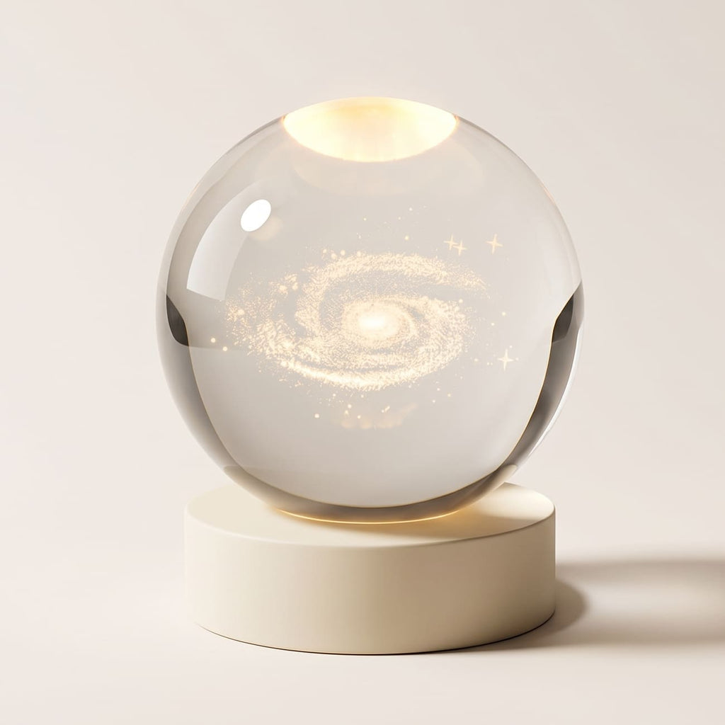 3D Engraved Crystal Sphere – Home Décor, Gift