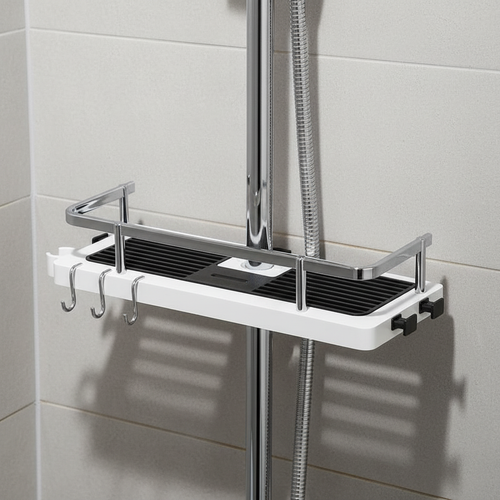 Adjustable Shower Shelf – Space-Saving Bathroom Organizer, Easy Installation
