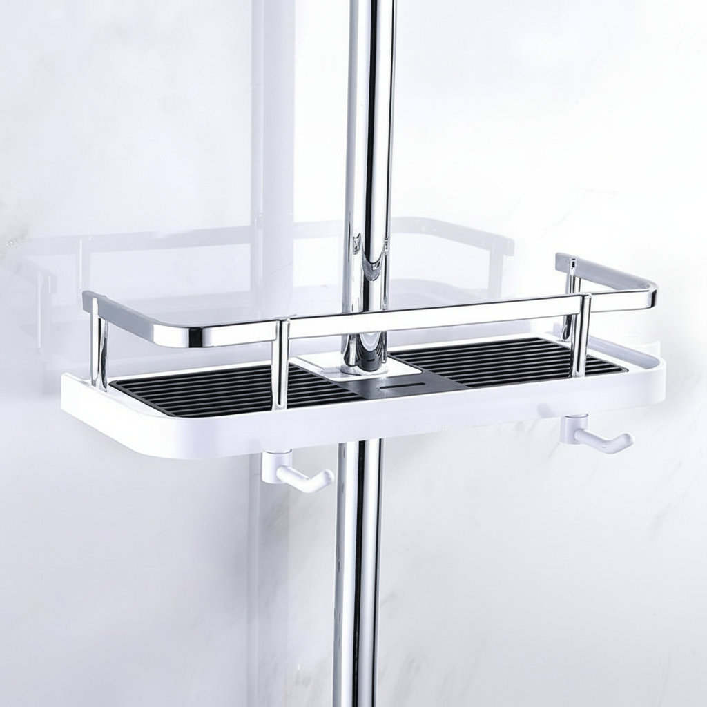 Bathroom Shower Shelf with Suction Cup – Space-Saving, Easy Installation
