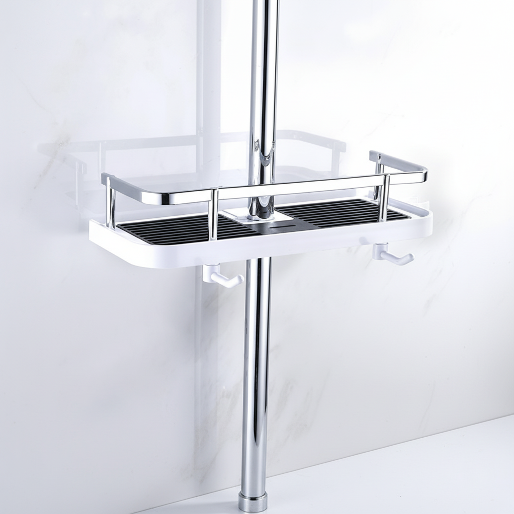 Bathroom Shower Shelf with Suction Cup – Space-Saving, Easy Installation