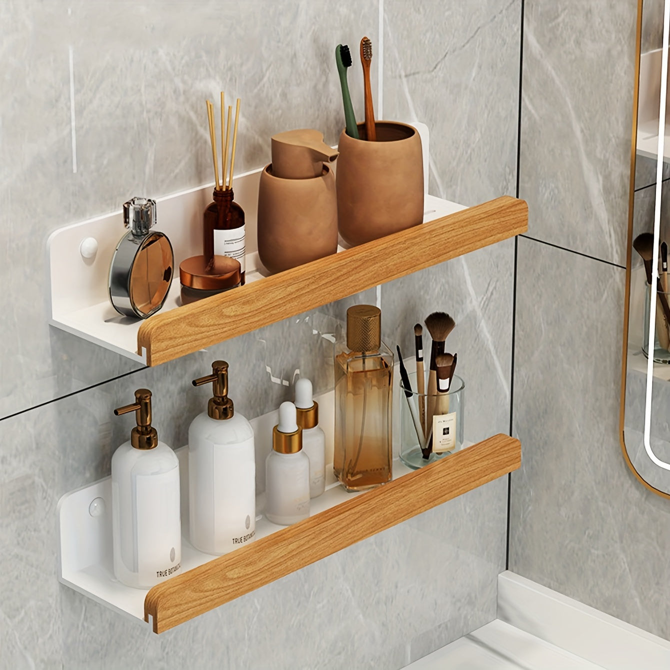 Bore-free Wall Shelf Plastic – Space-Saving, Home Organization