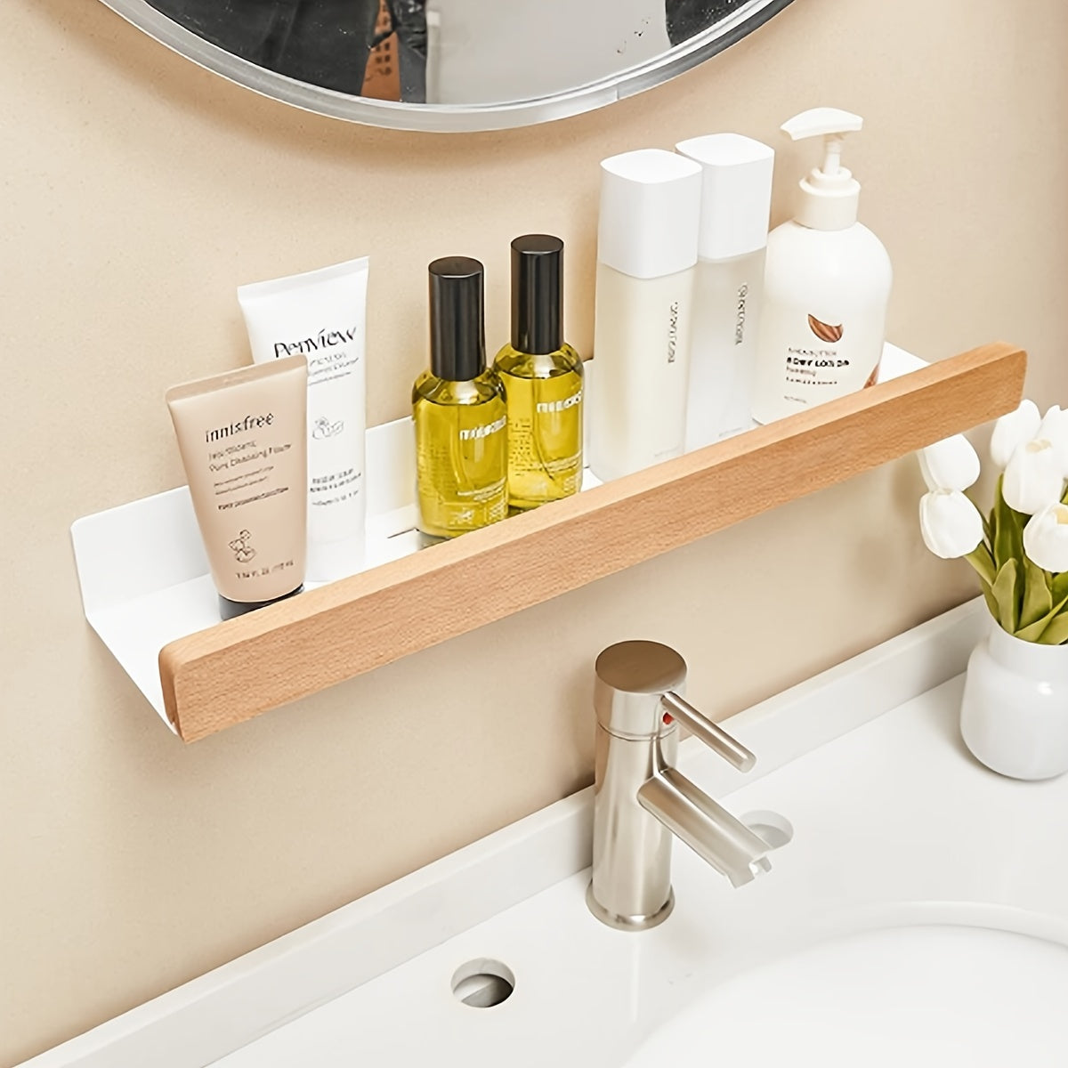 Bore-free Wall Shelf Plastic – Space-Saving, Home Organization