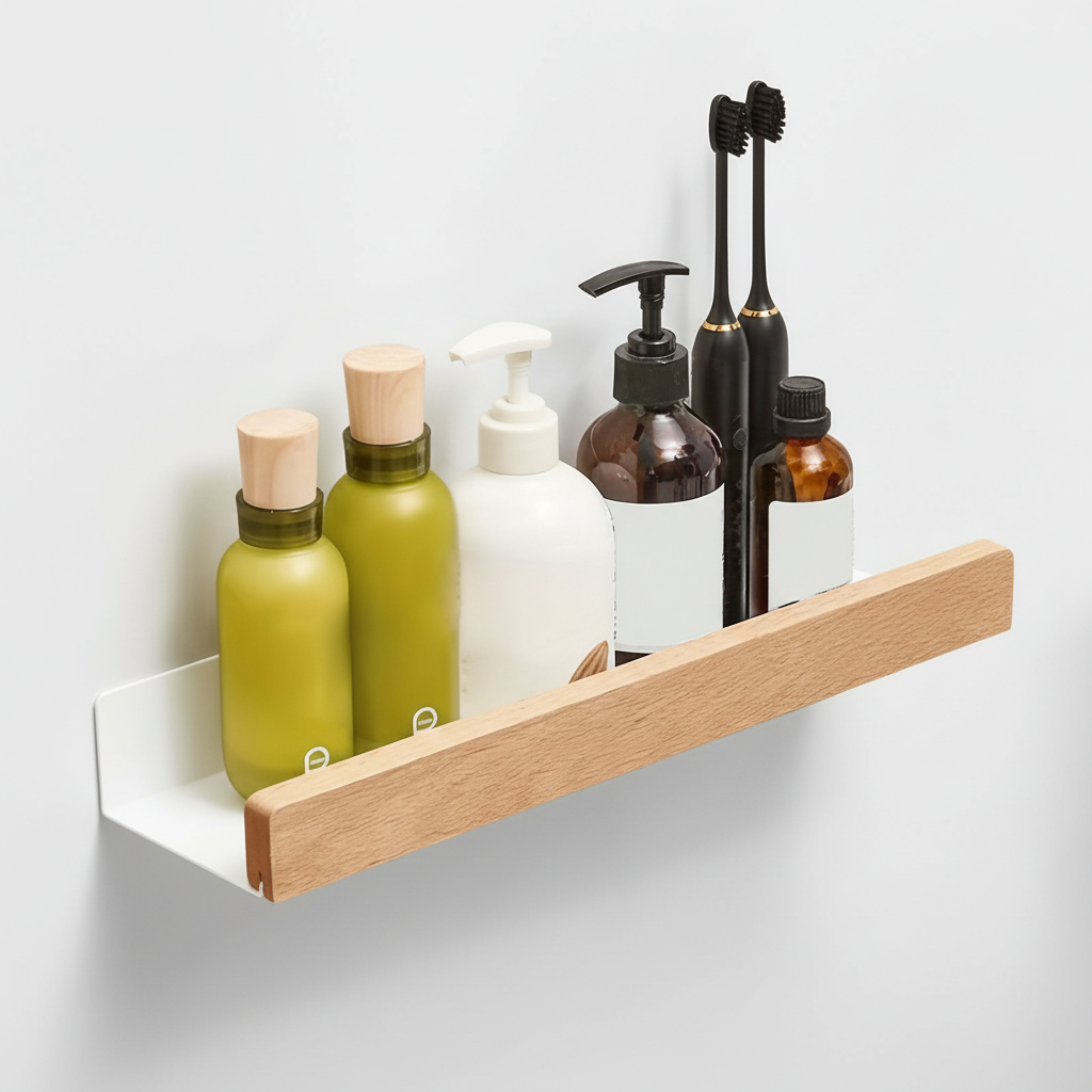 Bore-free Wall Shelf Plastic – Space-Saving, Home Organization