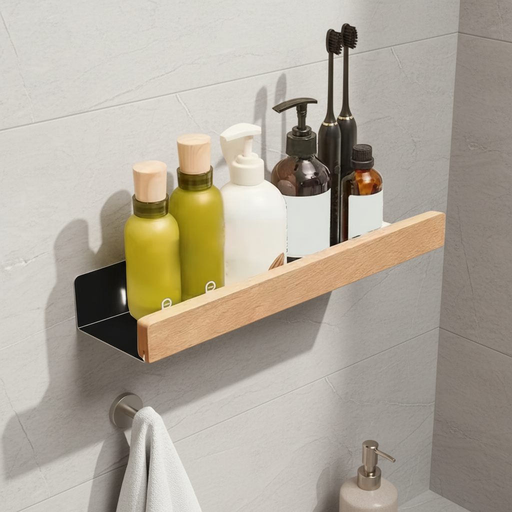 Bore-free Wall Shelf Plastic – Space-Saving, Home Organization
