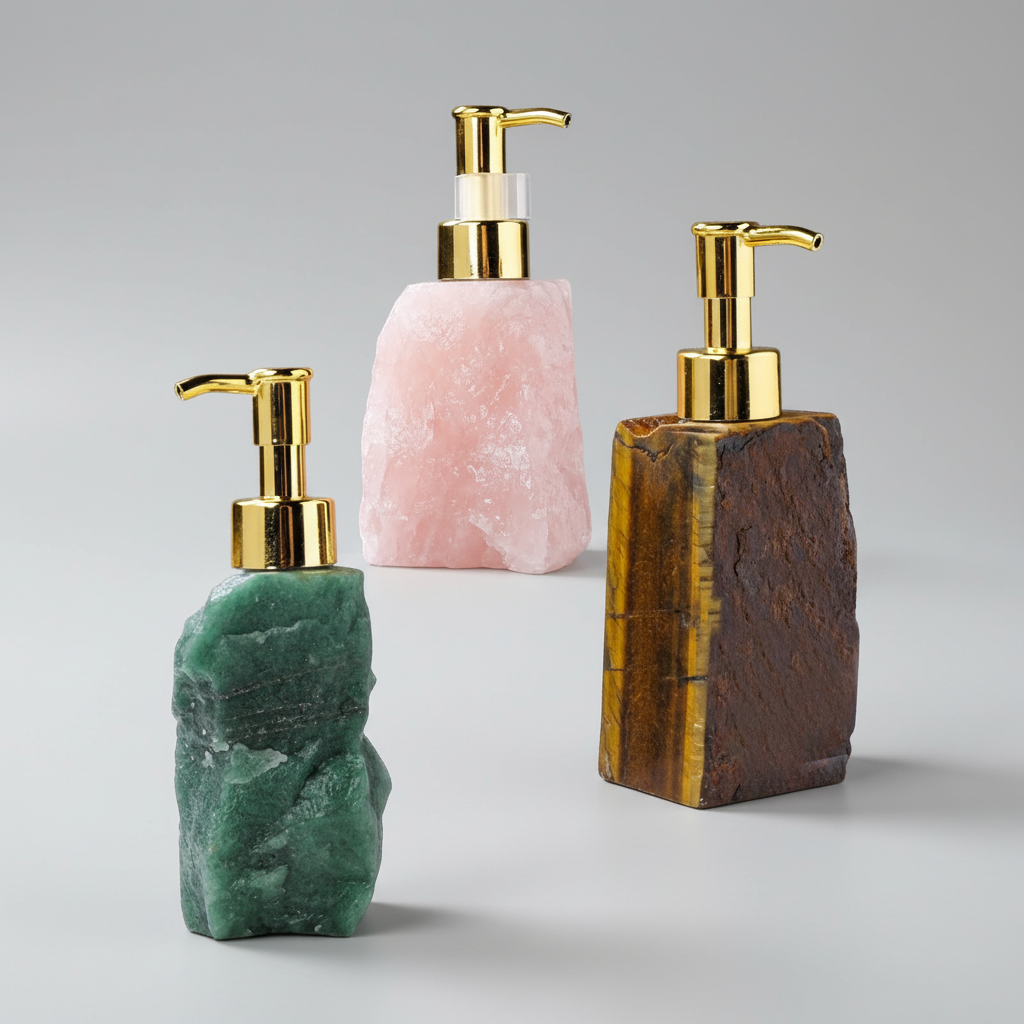 Compact Soap Dispenser – Stone Design, Space-Saving, Kitchen Use, Bathroom Use