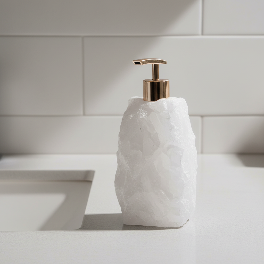 Compact Soap Dispenser – Stone Design, Space-Saving, Kitchen Use, Bathroom Use