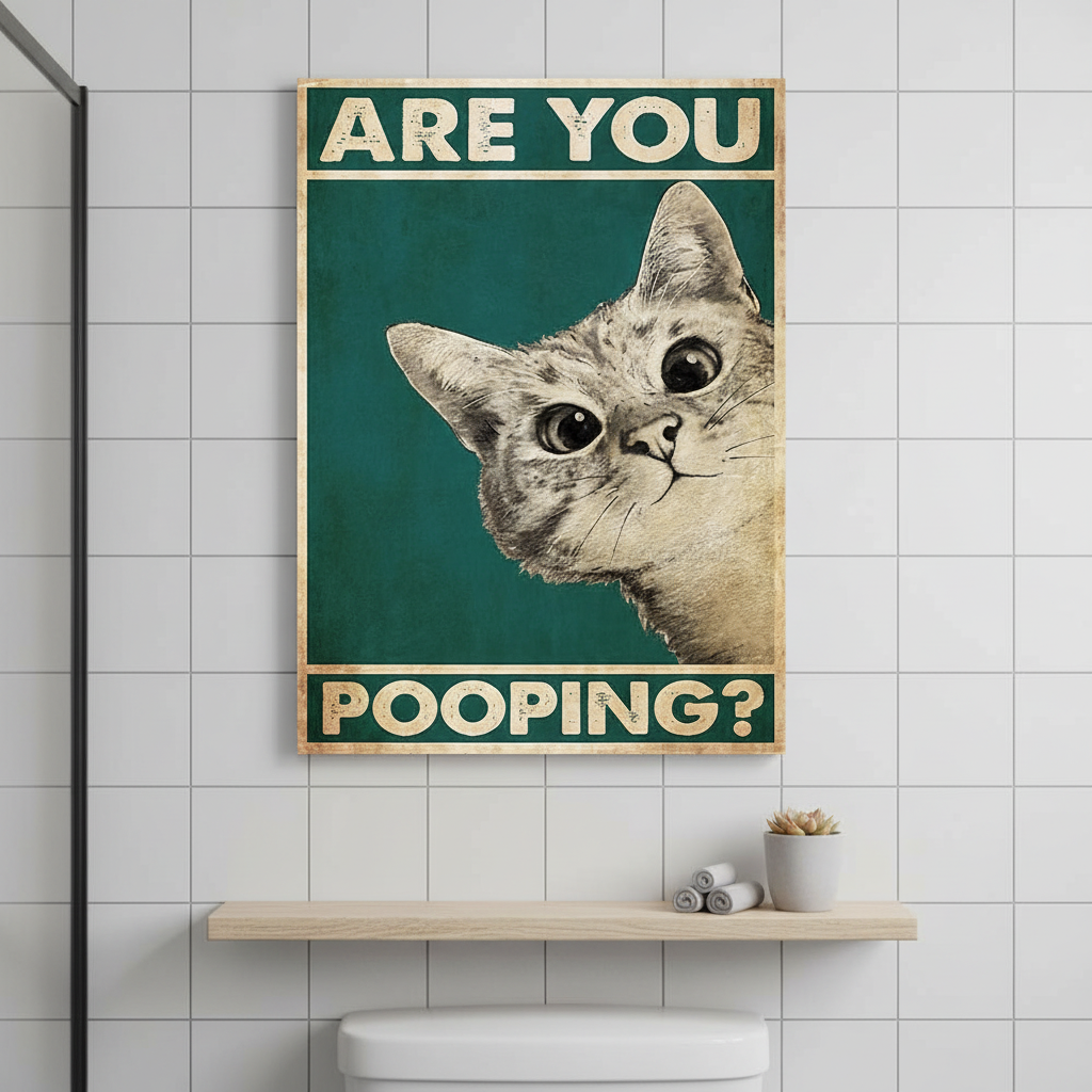 Humorous Bathroom Picture – Fun Decor, Gift Idea