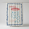 Korean Shower Curtain - Fabric, Water-Resistant – Bathroom, Home Decor