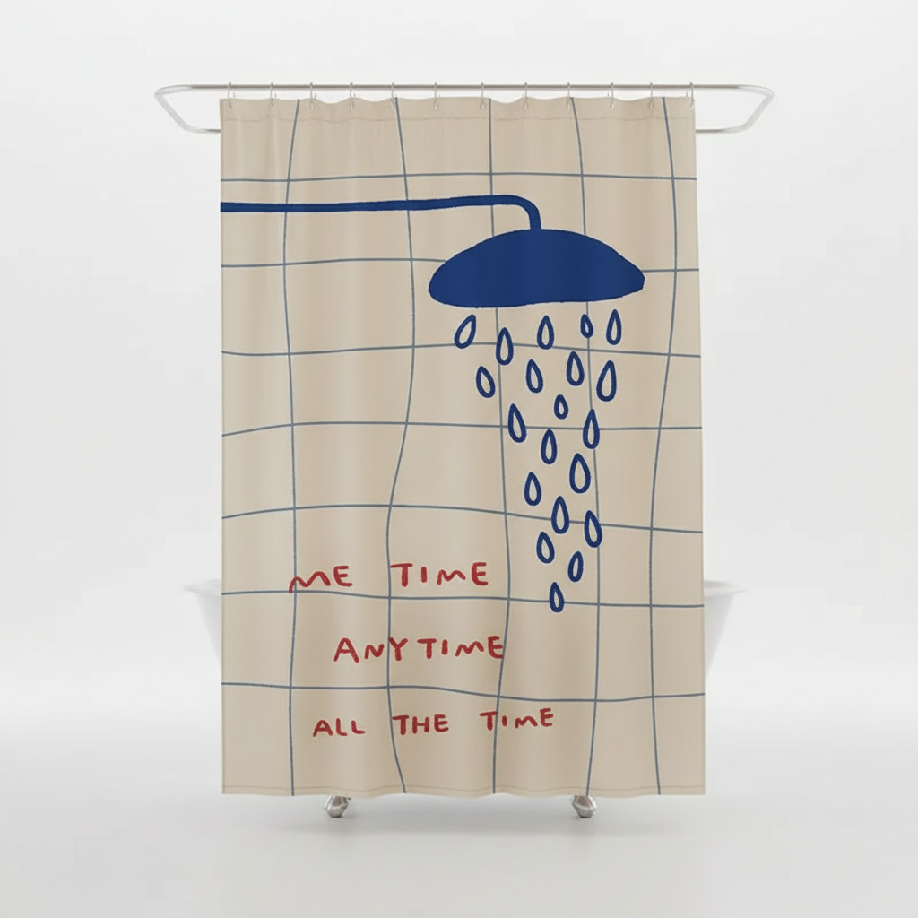 Korean Shower Curtain - Fabric, Water-Resistant – Bathroom, Home Decor
