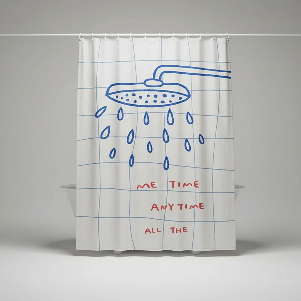 Korean Shower Curtain - Fabric, Water-Resistant – Bathroom, Home Decor