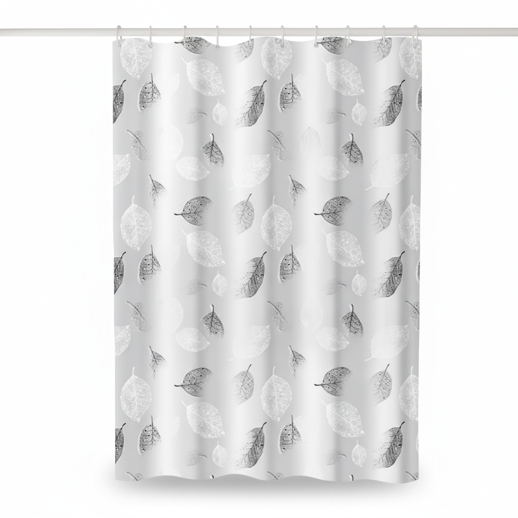 Light Shower Curtain with Hooks - Waterproof, Stylish Design – Bathroom, Home Decor