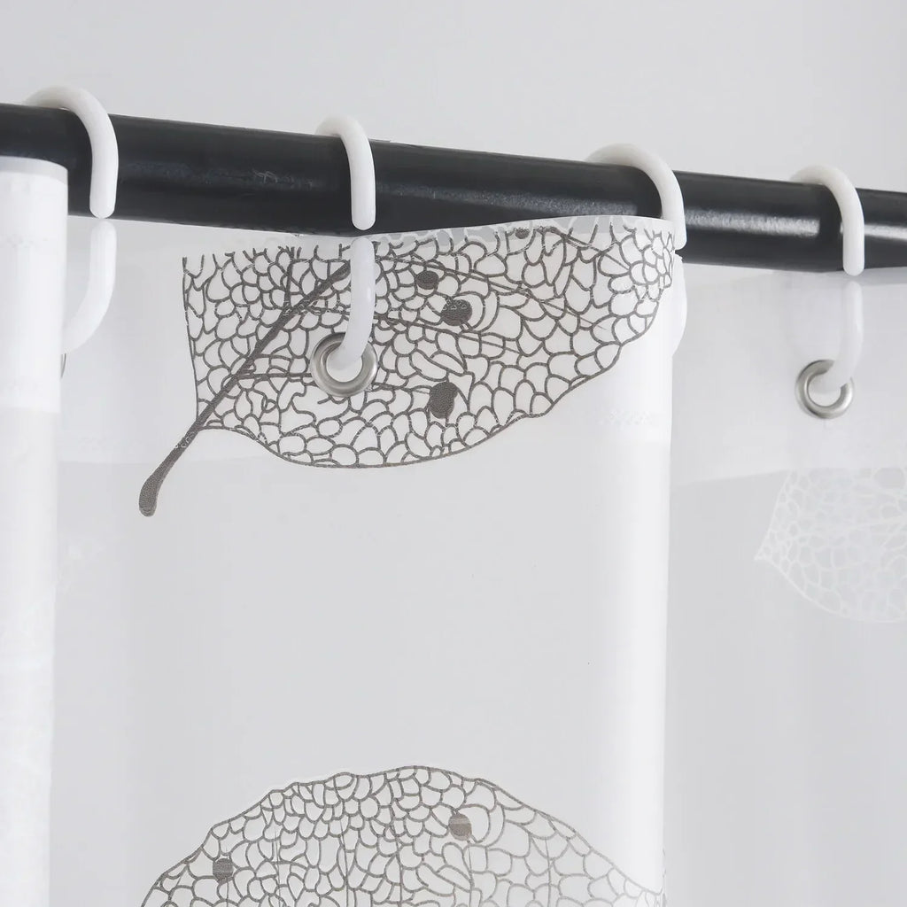 Light Shower Curtain with Hooks - Waterproof, Stylish Design – Bathroom, Home Decor