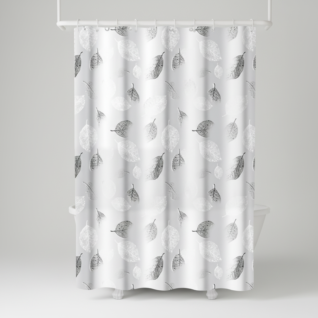 Light Shower Curtain with Hooks - Waterproof, Stylish Design – Bathroom, Home Decor