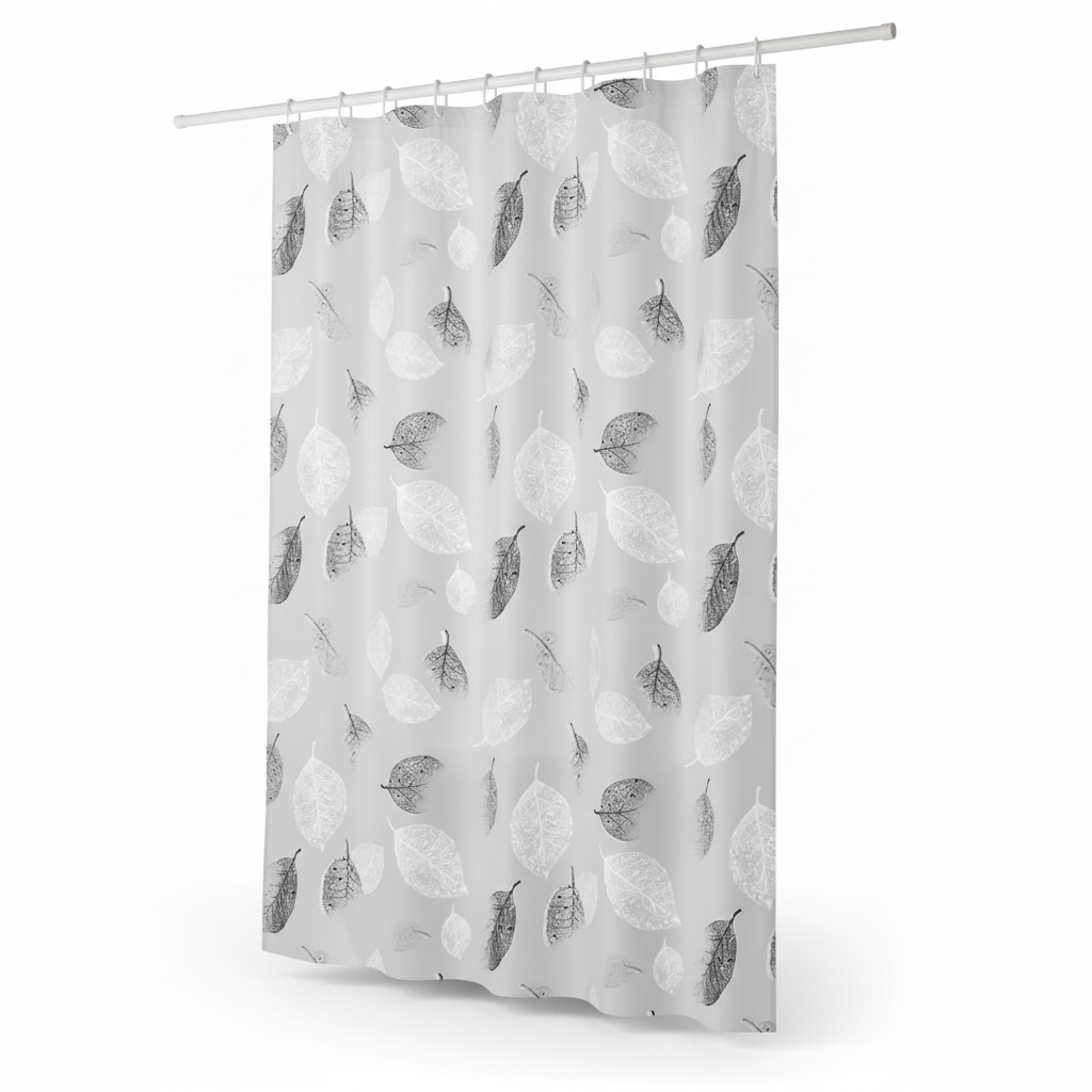 Light Shower Curtain with Hooks - Waterproof, Stylish Design – Bathroom, Home Decor