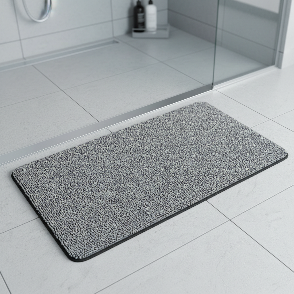 Loofah Bath Mat – Soft Material, Non-Slip – Bathroom, Home Decor