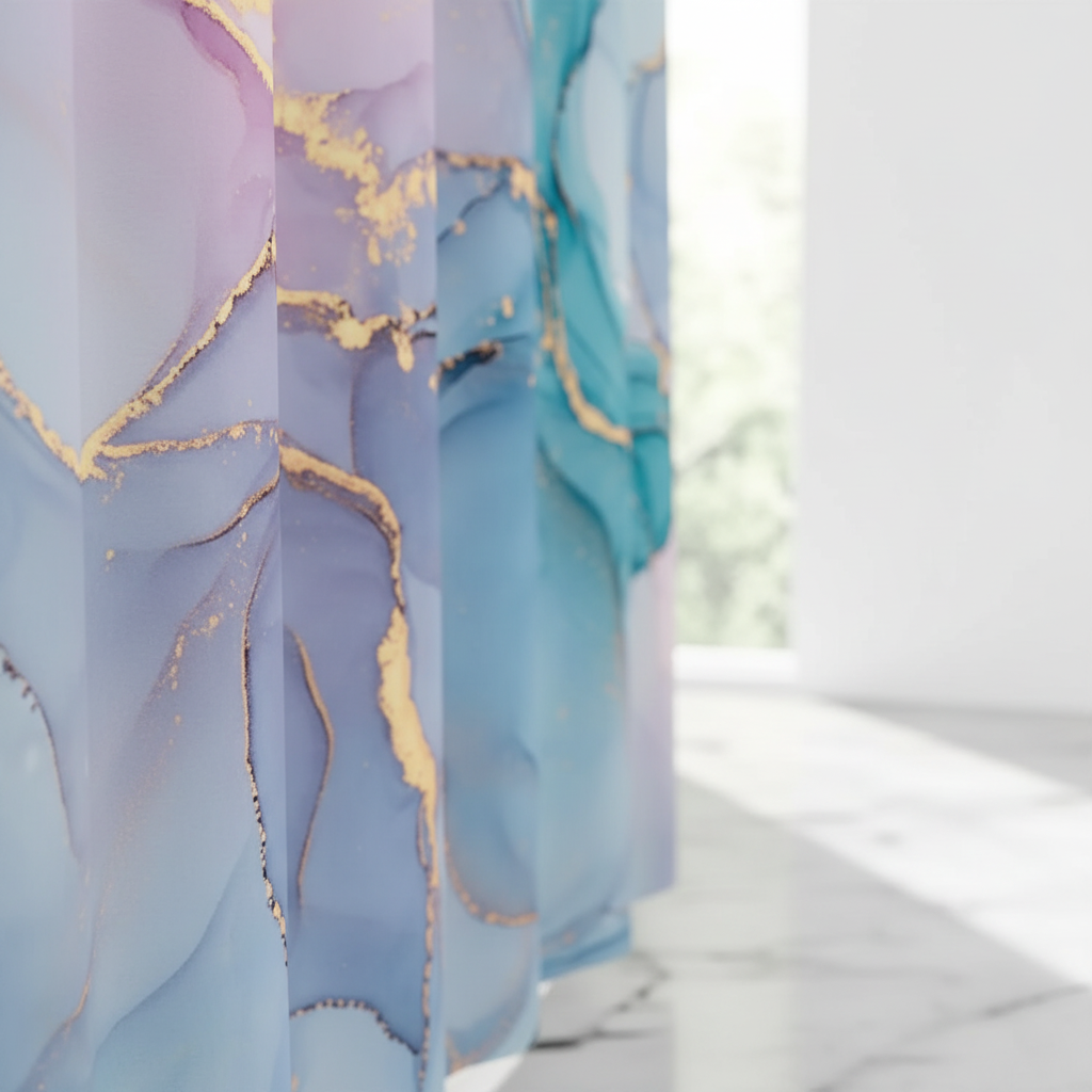 Modern Marbled Shower Curtain – Stylish Bathroom Decor, Home Upgrade