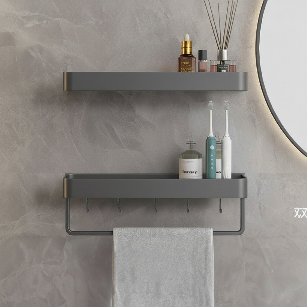 Modern Shelf - Matt Grey Finish – Home Organization, Space-Saving