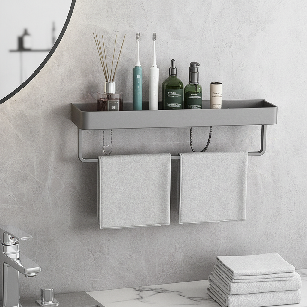 Modern Shelf - Matt Grey Finish – Home Organization, Space-Saving