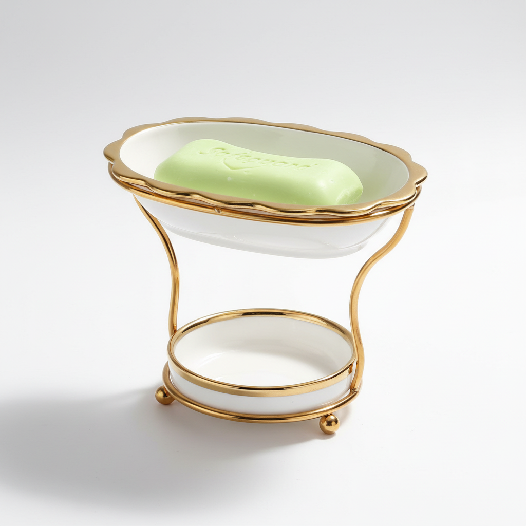 Raised Soap Dish Porcelain – Elegant Bathroom Storage, Home Decor