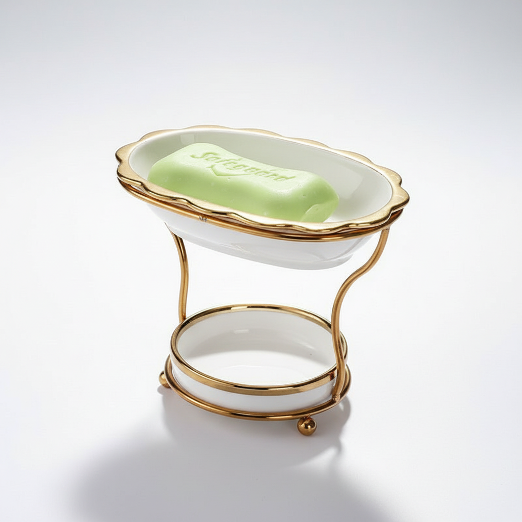 Raised Soap Dish Porcelain – Elegant Bathroom Storage, Home Decor