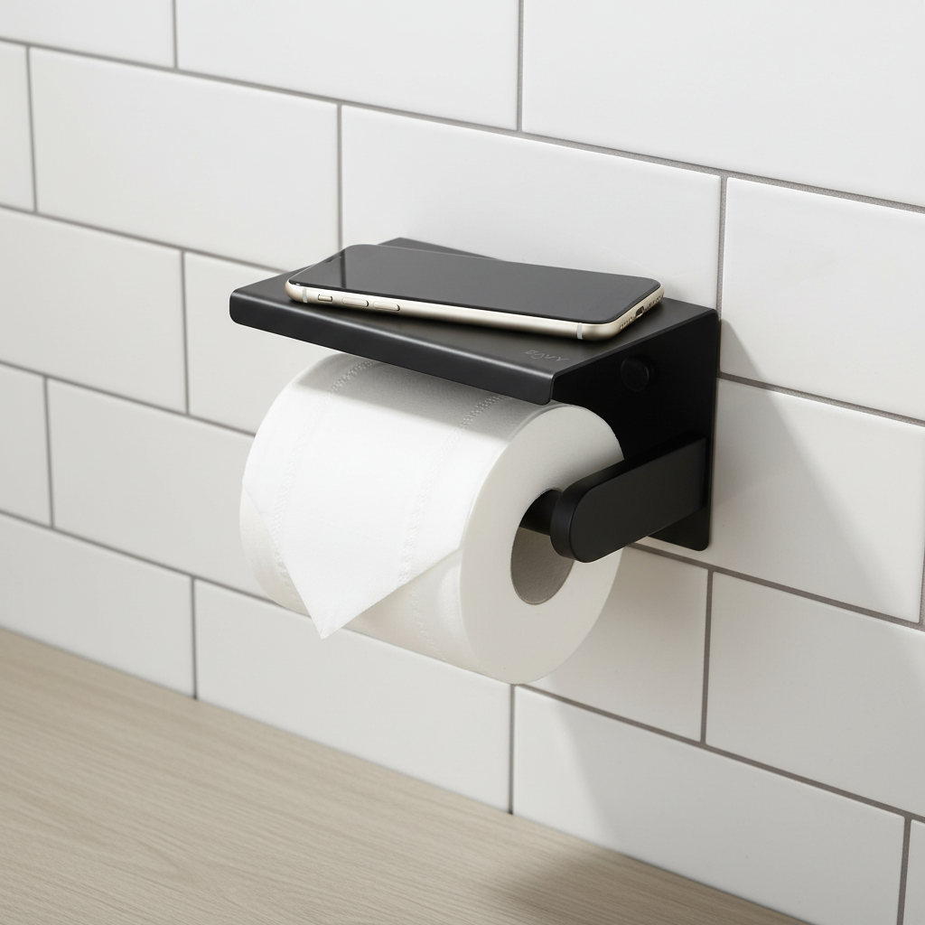 Slim Wall-Mounted Toilet Holder – Space-Saving, Home Organization