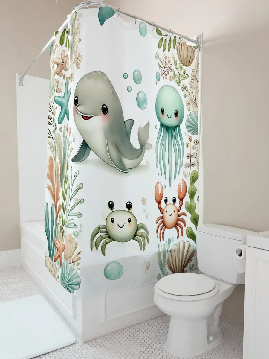 Soft Fabric Shower Curtain – Bathroom Decor, Water-Resistant