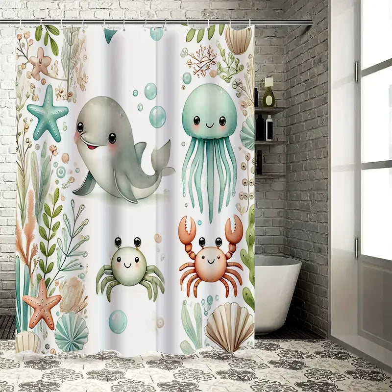 Soft Fabric Shower Curtain – Bathroom Decor, Water-Resistant