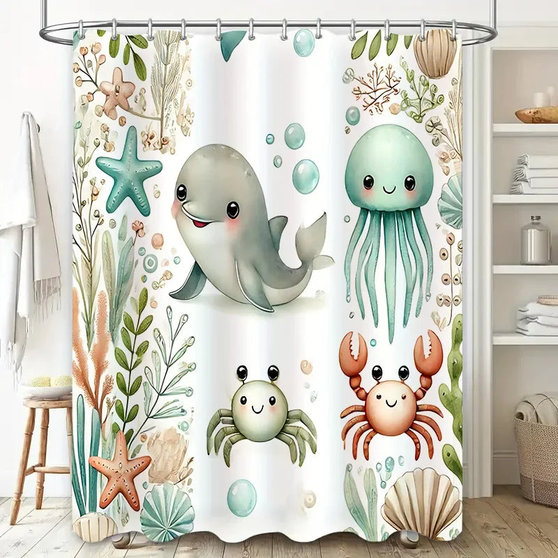Soft Fabric Shower Curtain – Bathroom Decor, Water-Resistant