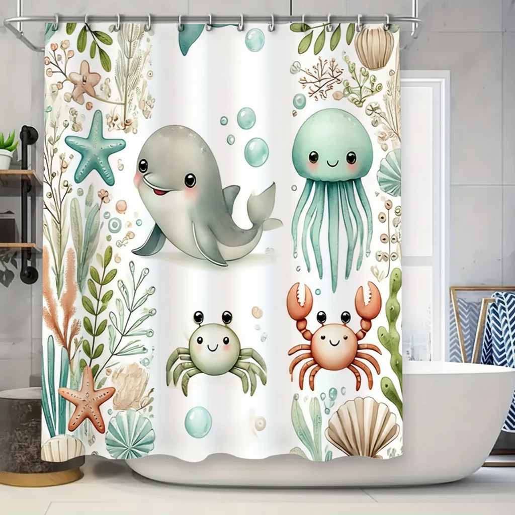 Soft Fabric Shower Curtain – Bathroom Decor, Water-Resistant
