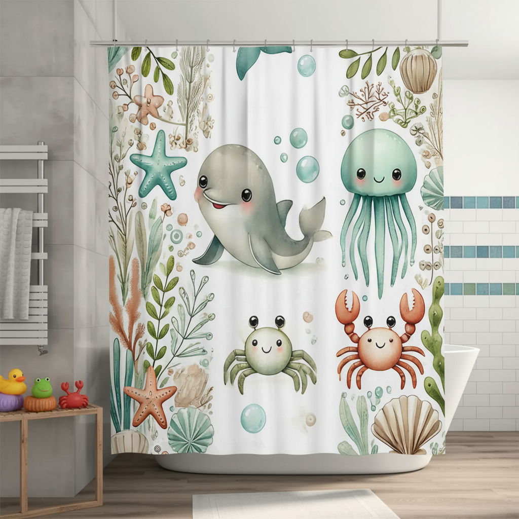 Soft Fabric Shower Curtain – Bathroom Decor, Water-Resistant