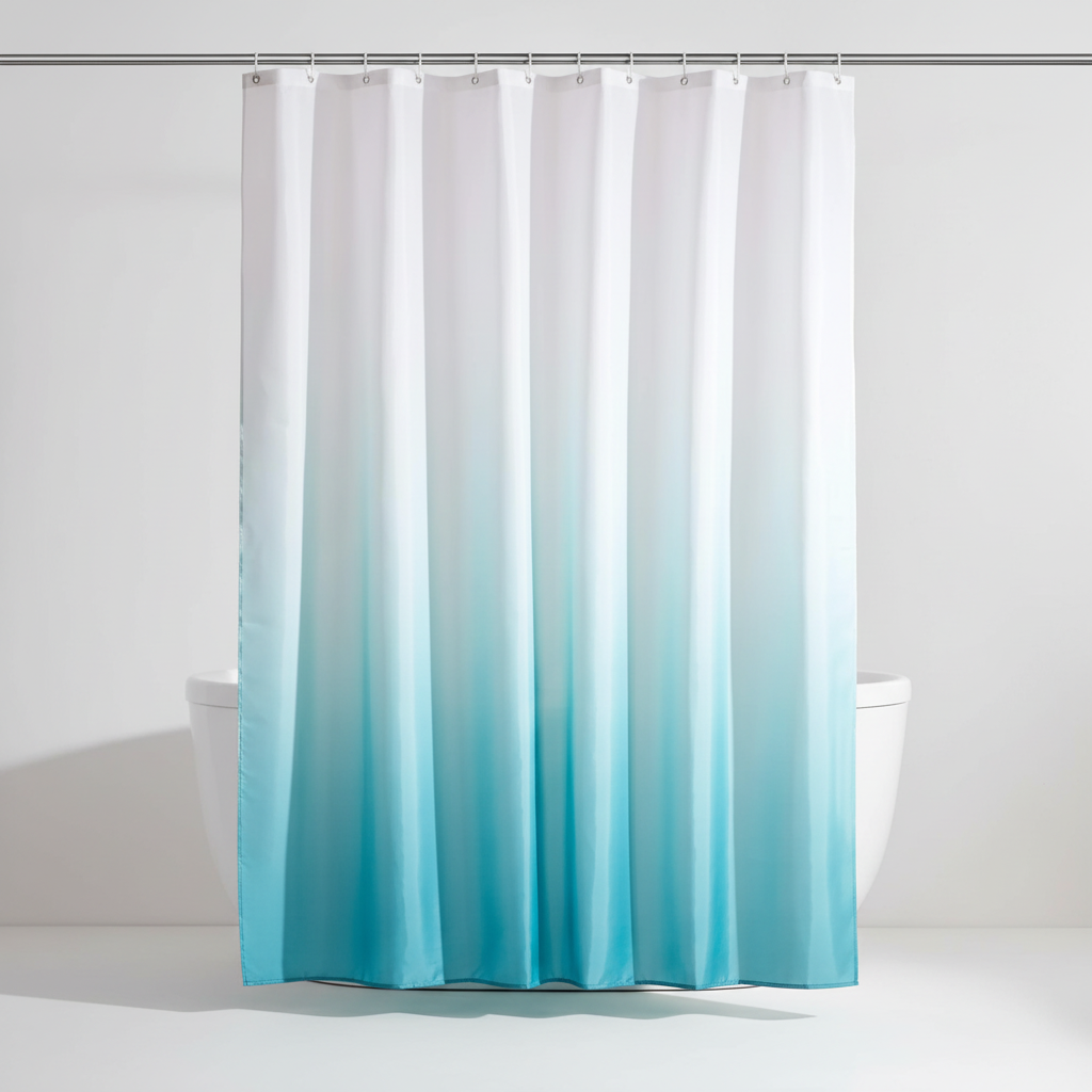 Thickened Polyester Shower Curtain in Aqua – Bathroom, Home Decor
