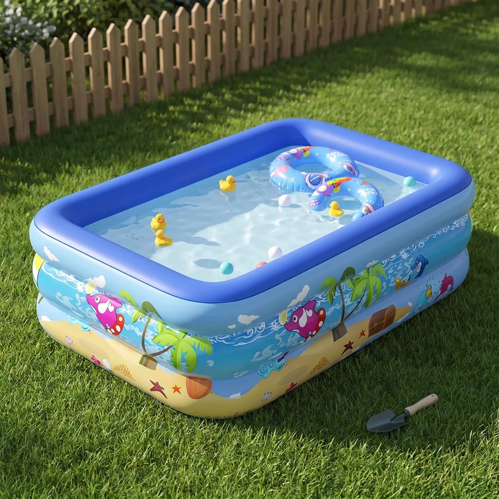 Three-Tier Inflatable Pool – Summer Fun, Backyard Relaxation