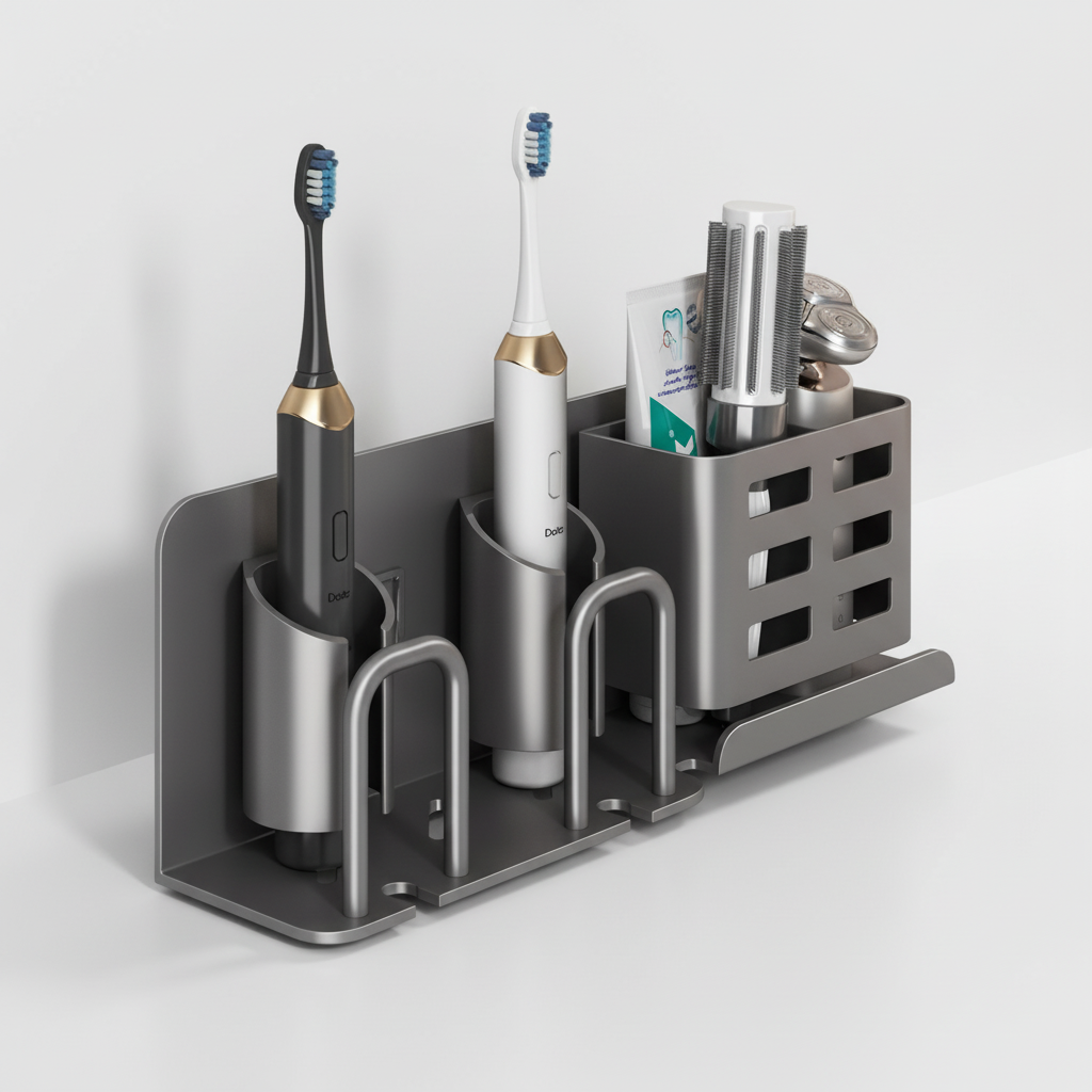 Wall-Mounted Aluminium Holder – Space-Saving, Home Organization