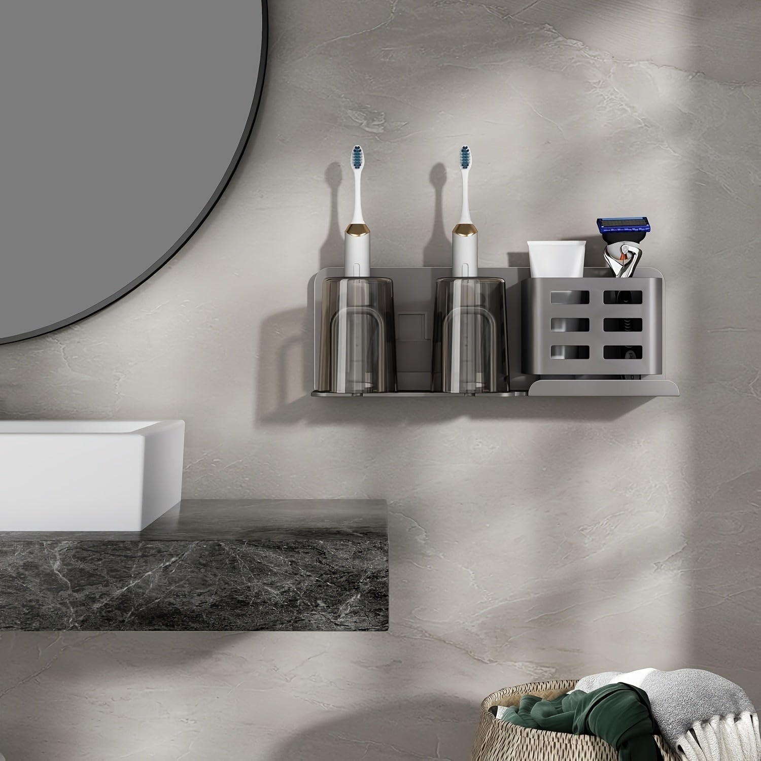 Wall-Mounted Aluminium Holder – Space-Saving, Home Organization