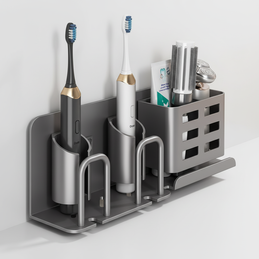 Wall-Mounted Aluminium Holder – Space-Saving, Home Organization