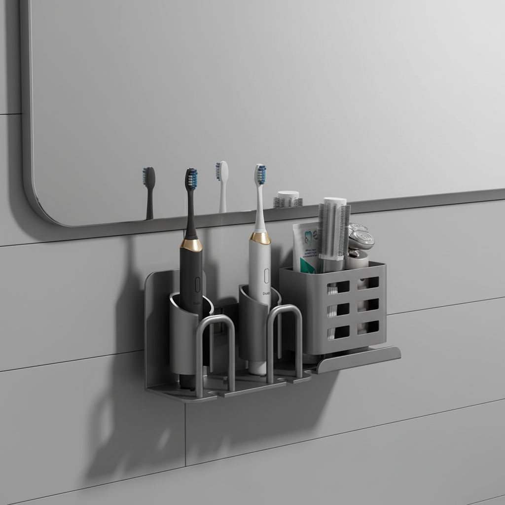 Wall-Mounted Aluminium Holder – Space-Saving, Home Organization
