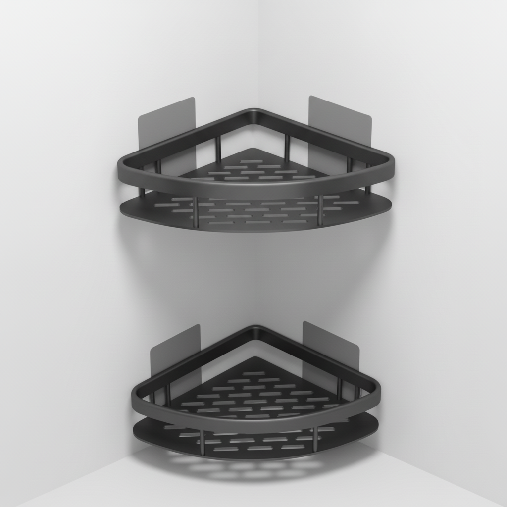 Wall-Mounted Corner Shelf Plastic – Space-Saving, Home Organization