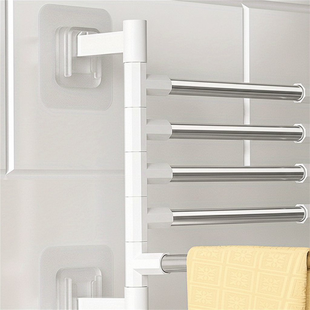 Wall-Mounted Swivel Towel Holder – Space-Saving, Bathroom Organization