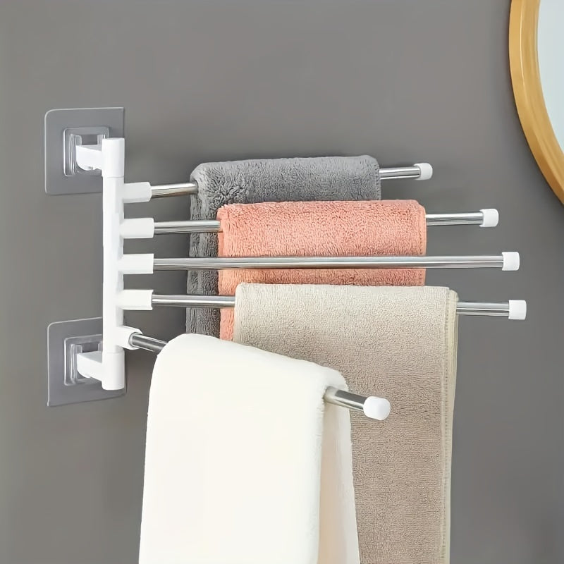 Wall-Mounted Swivel Towel Holder – Space-Saving, Bathroom Organization