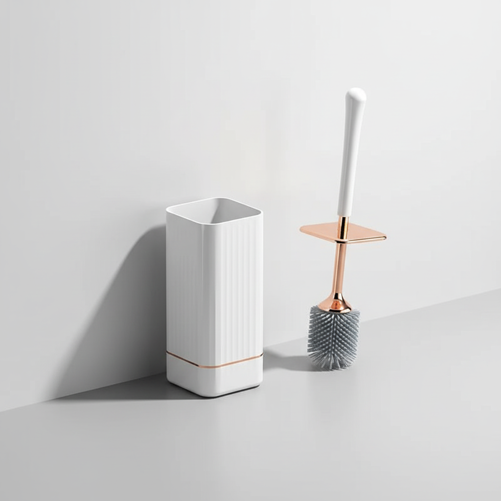 Wall-Mounted Toilet Brush Plastic – Bathroom Organization, Space-Saving