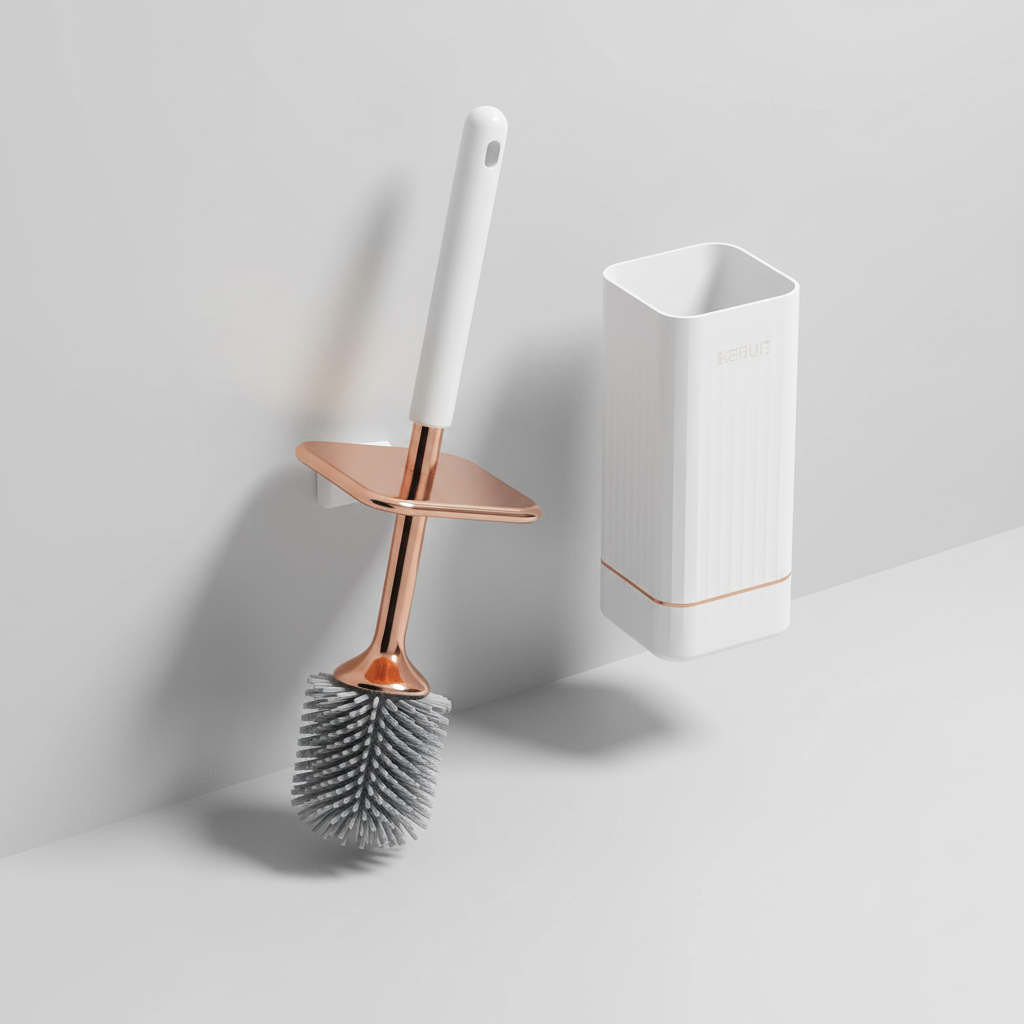 Wall-Mounted Toilet Brush Plastic – Bathroom Organization, Space-Saving